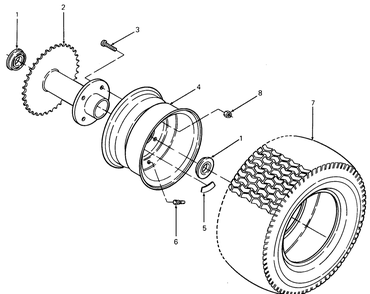 Tire And Wheel Assembly Diagram and Parts List for 085 169110100-GMT Cub Cadet Generator